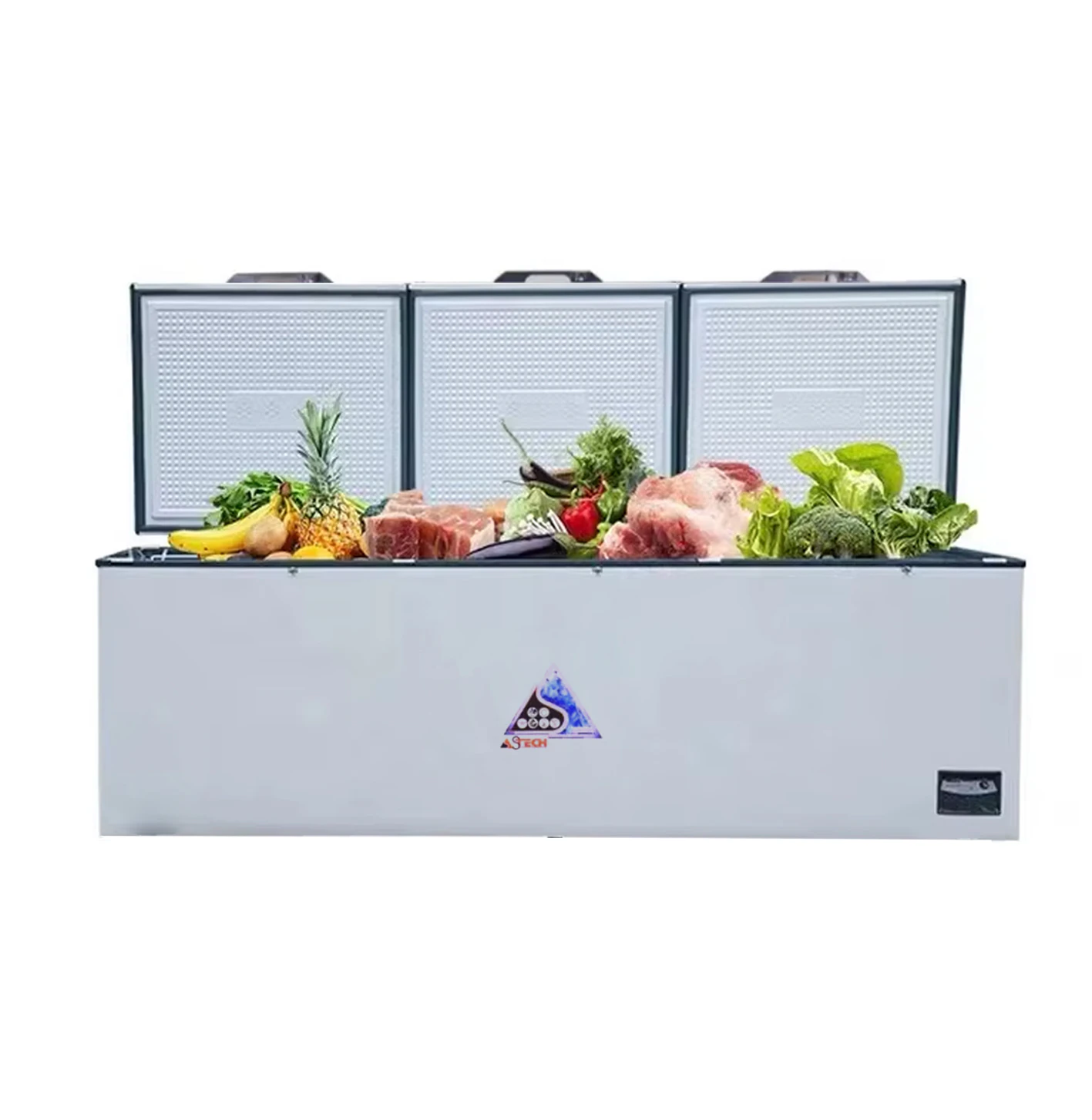 Congélateur Astech horizontal 3portes 900litres gris CH920AC
