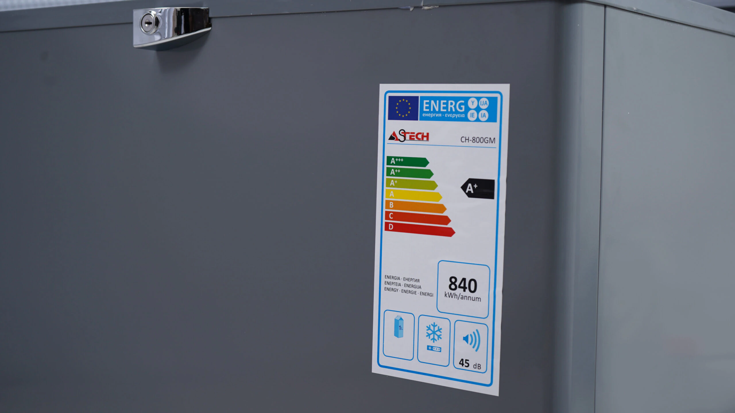 Congélateur Astech horizontal 800litres gris CH800GM