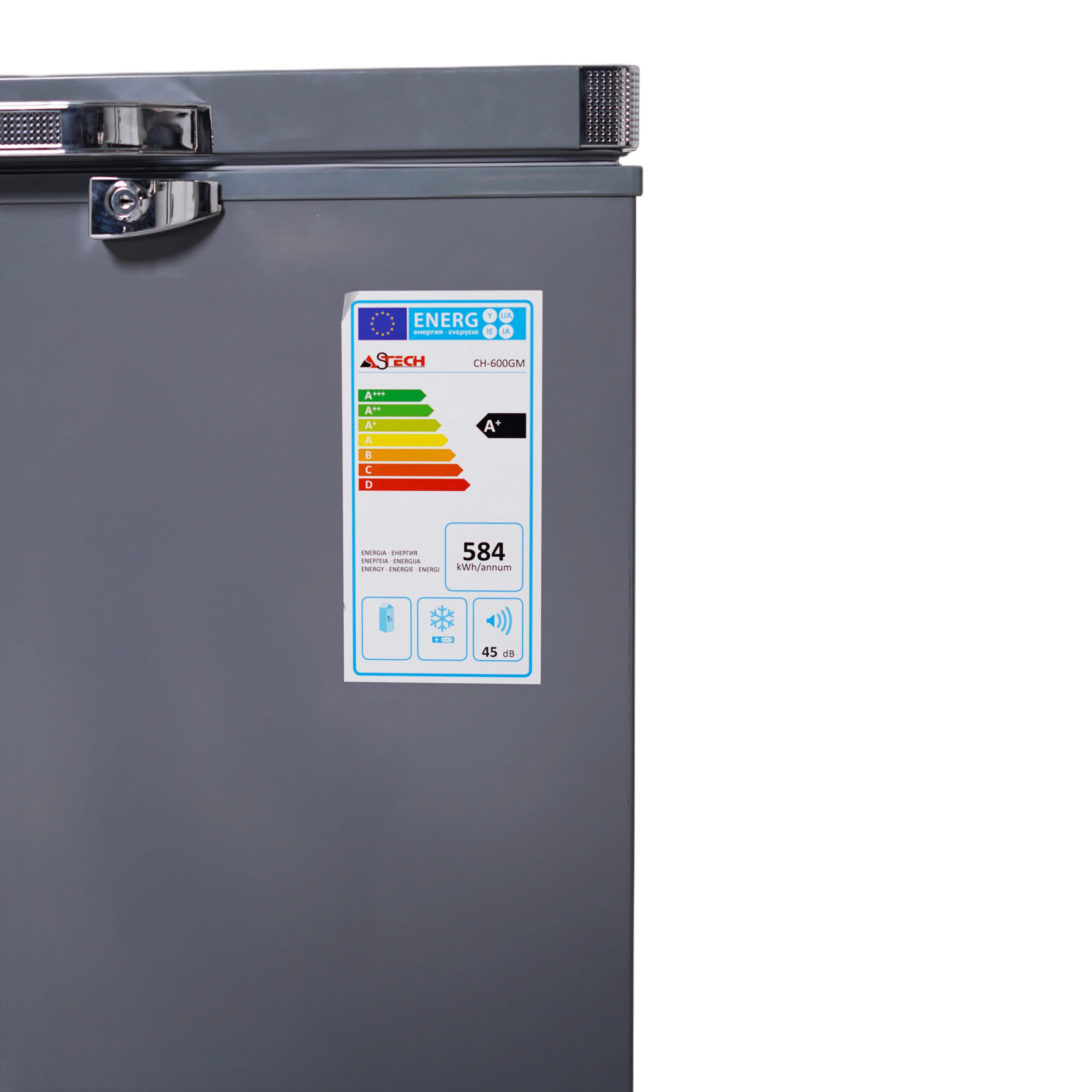 Congélateur Astech horizontal 600litres gris CH600GM