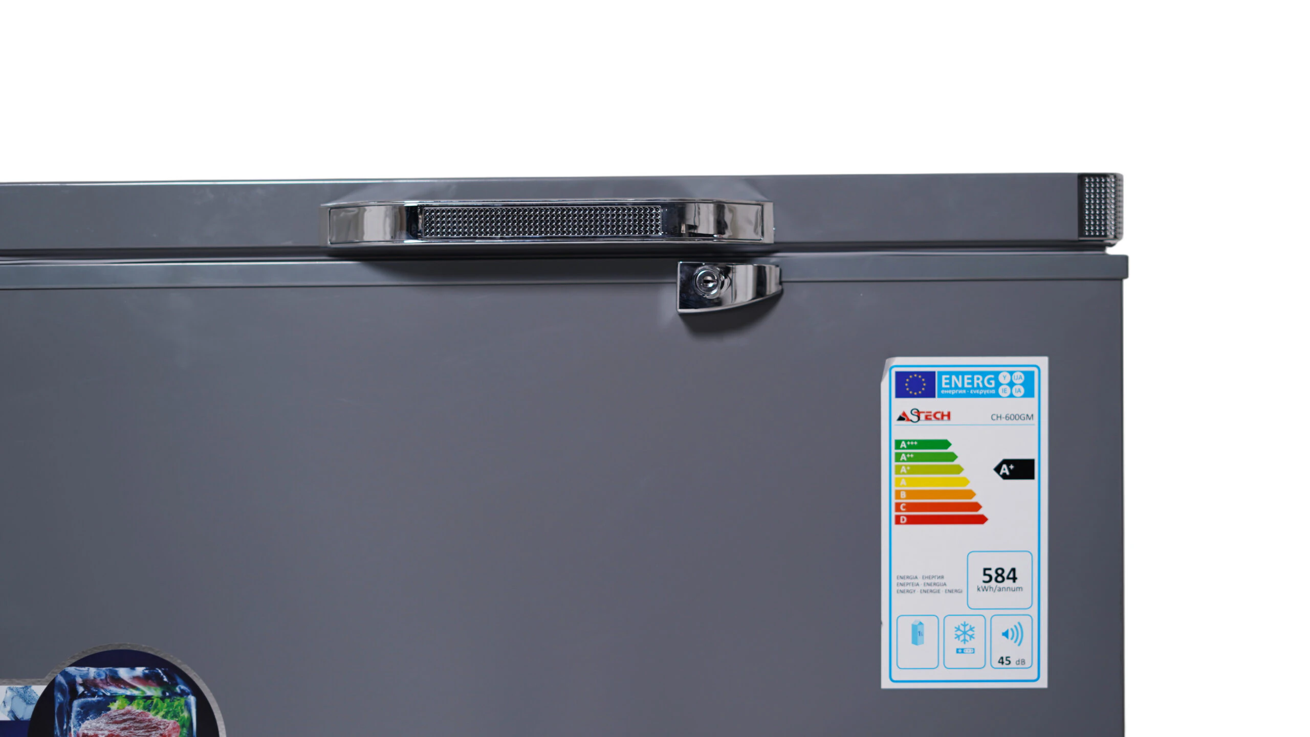 Congélateur Astech horizontal 600litres gris CH600GM