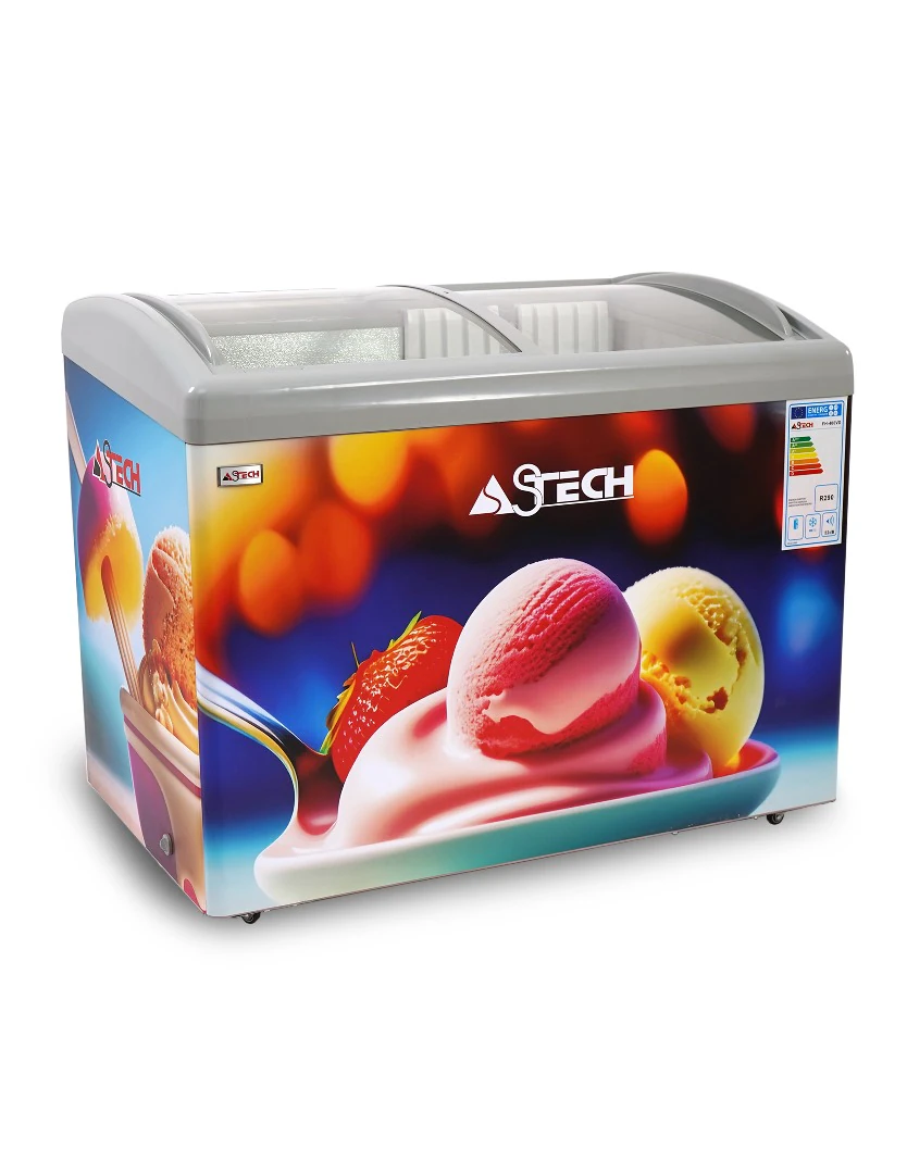 Congélateur Astech horizontal 400litres vitrine FH400LPAA