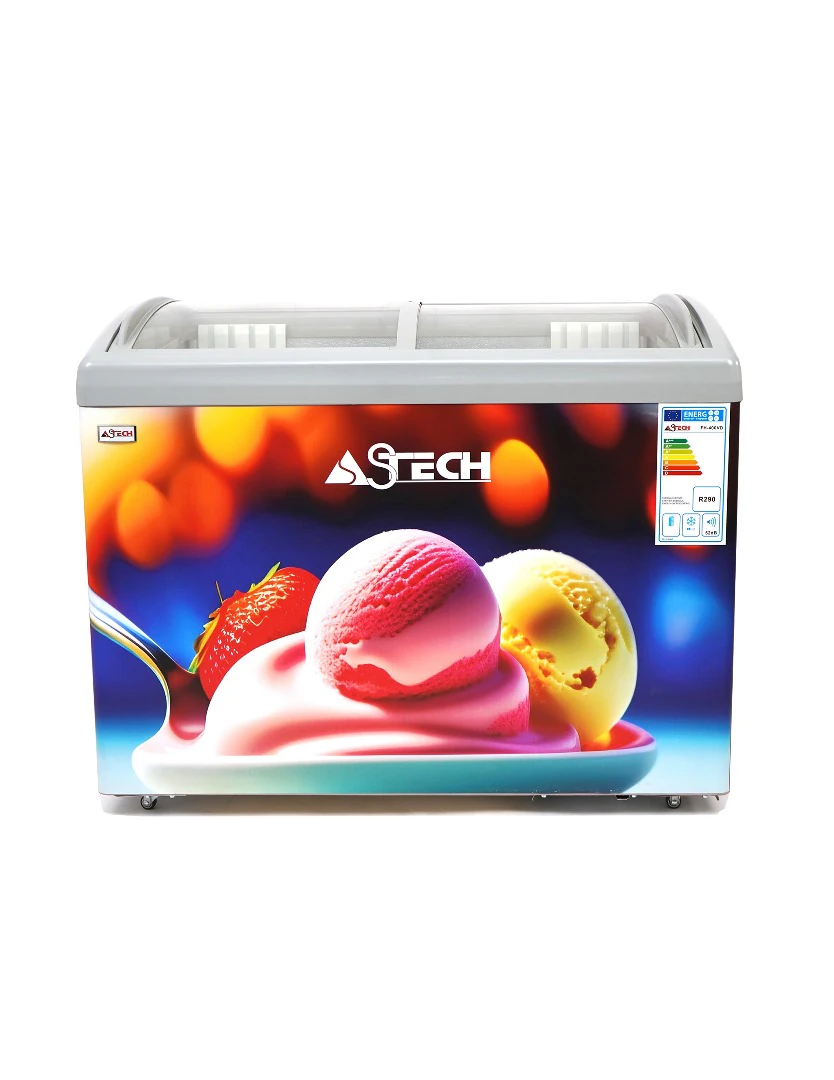 Congélateur Astech horizontal 400litres vitrine FH400LPAA
