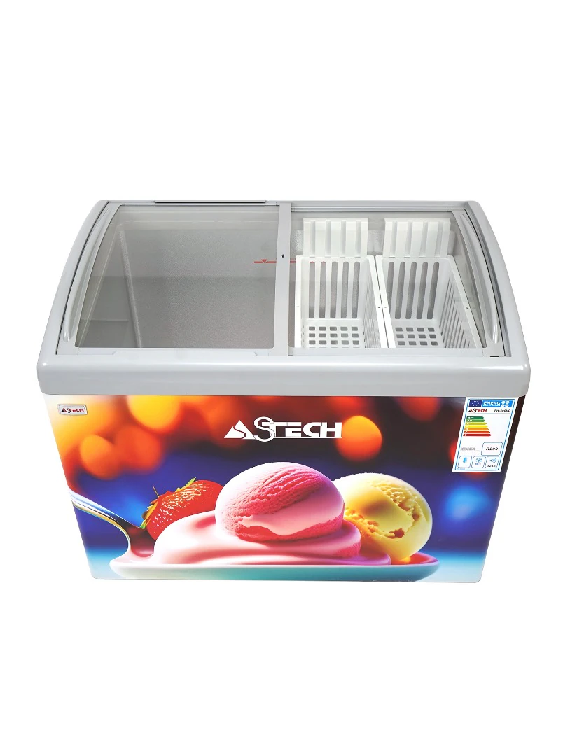 Congélateur Astech horizontal 400litres vitrine FH400LPAA