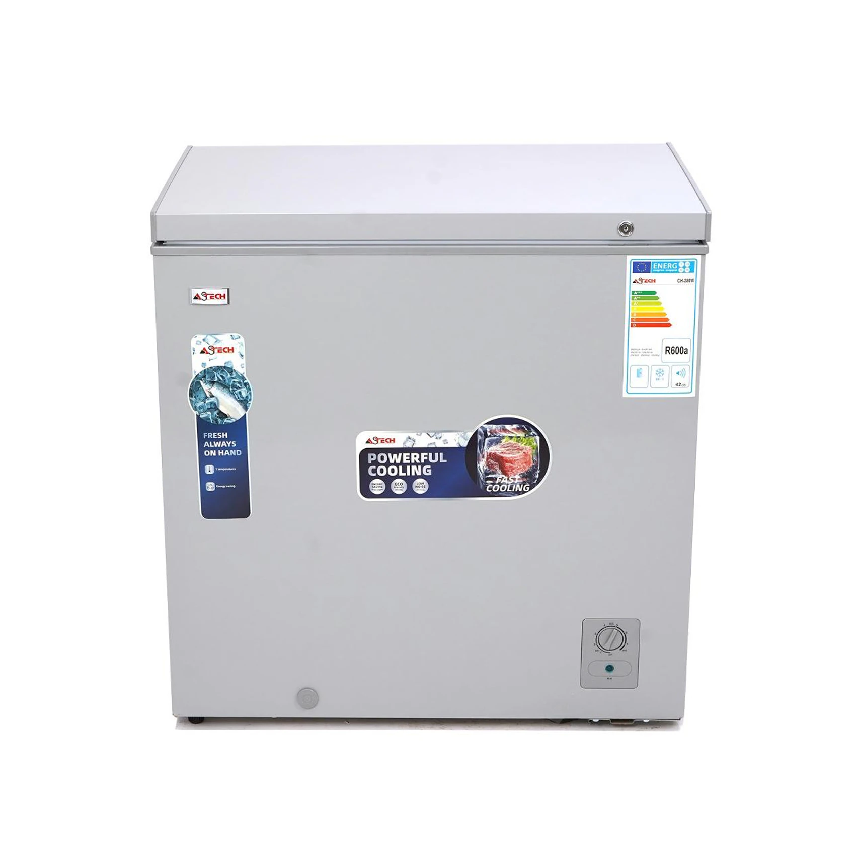 Congélateur Astech horizontal 280litres gris CH280S